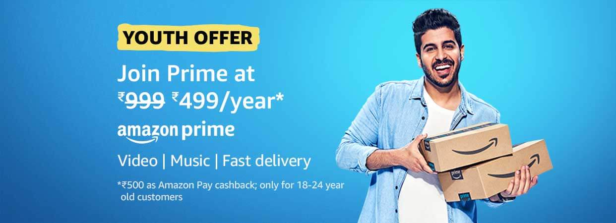 Amazon Prime Membership @499 Per Year Youth Offer
